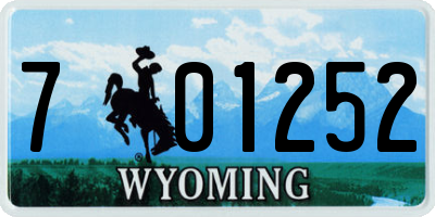 WY license plate 701252