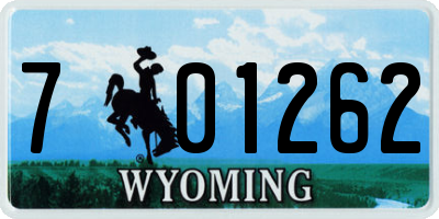 WY license plate 701262