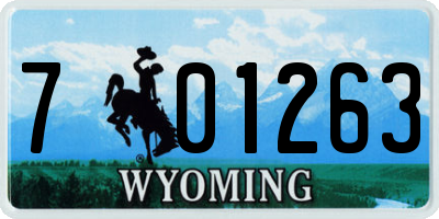 WY license plate 701263