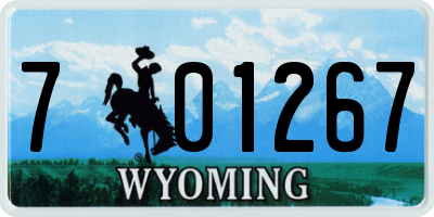 WY license plate 701267