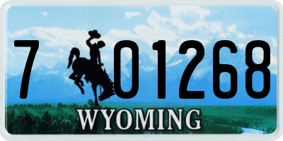WY license plate 701268