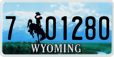 WY license plate 701280