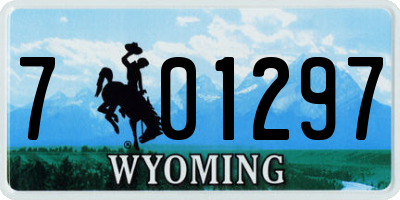 WY license plate 701297