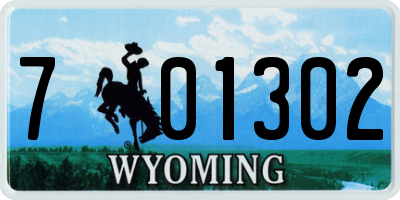 WY license plate 701302