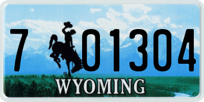 WY license plate 701304