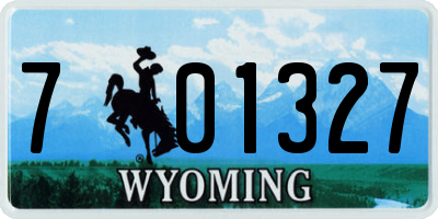 WY license plate 701327