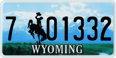 WY license plate 701332