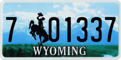 WY license plate 701337