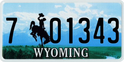WY license plate 701343