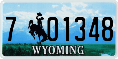 WY license plate 701348