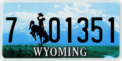 WY license plate 701351