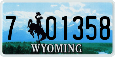 WY license plate 701358