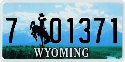 WY license plate 701371