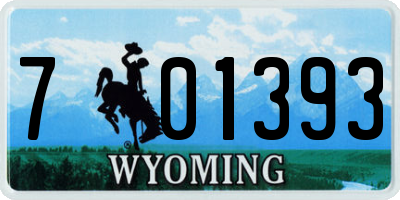 WY license plate 701393