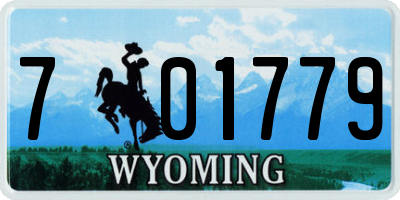 WY license plate 701779