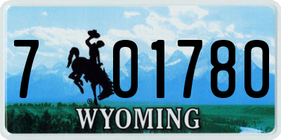 WY license plate 701780