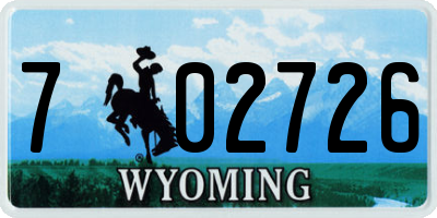 WY license plate 702726