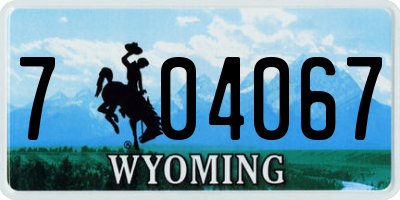 WY license plate 704067
