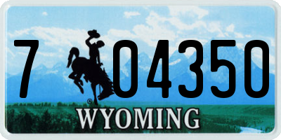 WY license plate 704350