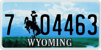 WY license plate 704463
