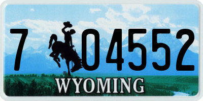 WY license plate 704552