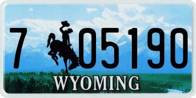 WY license plate 705190