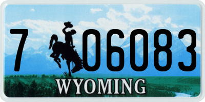 WY license plate 706083
