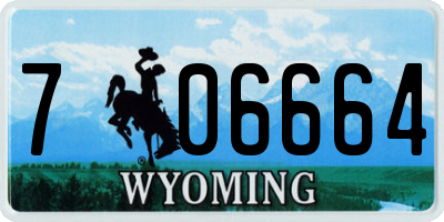 WY license plate 706664