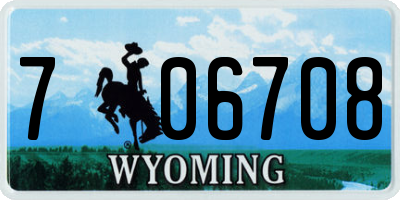 WY license plate 706708