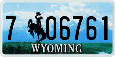 WY license plate 706761