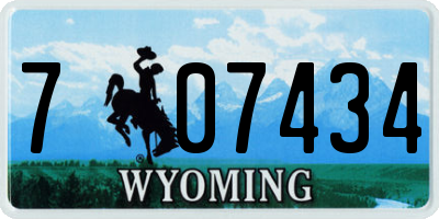WY license plate 707434
