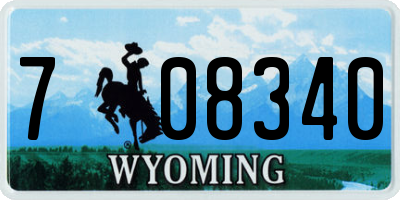 WY license plate 708340