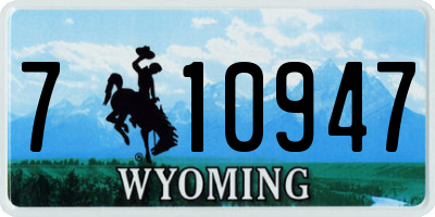 WY license plate 710947