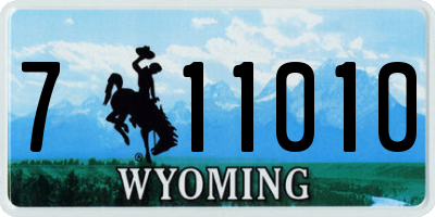 WY license plate 711010