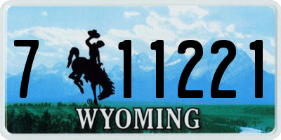 WY license plate 711221