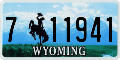 WY license plate 711941