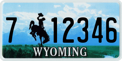 WY license plate 712346