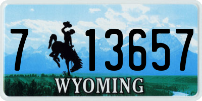 WY license plate 713657