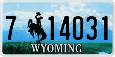 WY license plate 714031