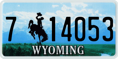 WY license plate 714053