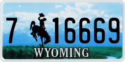 WY license plate 716669
