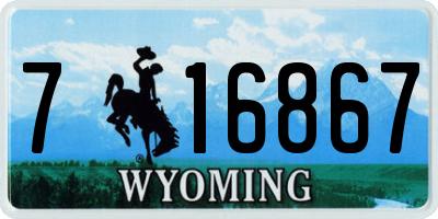 WY license plate 716867