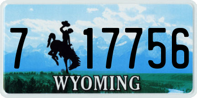 WY license plate 717756