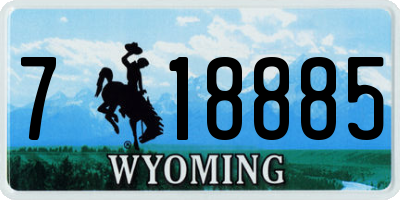 WY license plate 718885