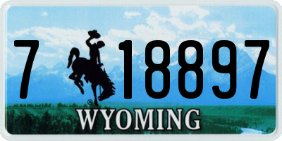 WY license plate 718897