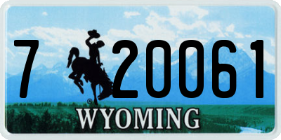 WY license plate 720061