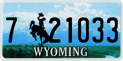 WY license plate 721033