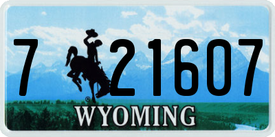 WY license plate 721607