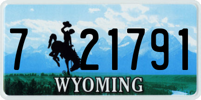 WY license plate 721791