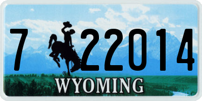WY license plate 722014